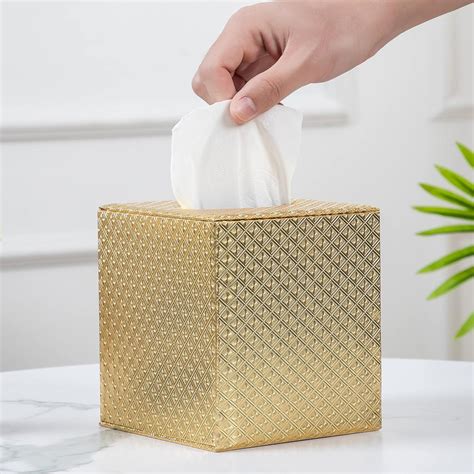 mdesign steel tissue box cover|matte gold tissue box cover.